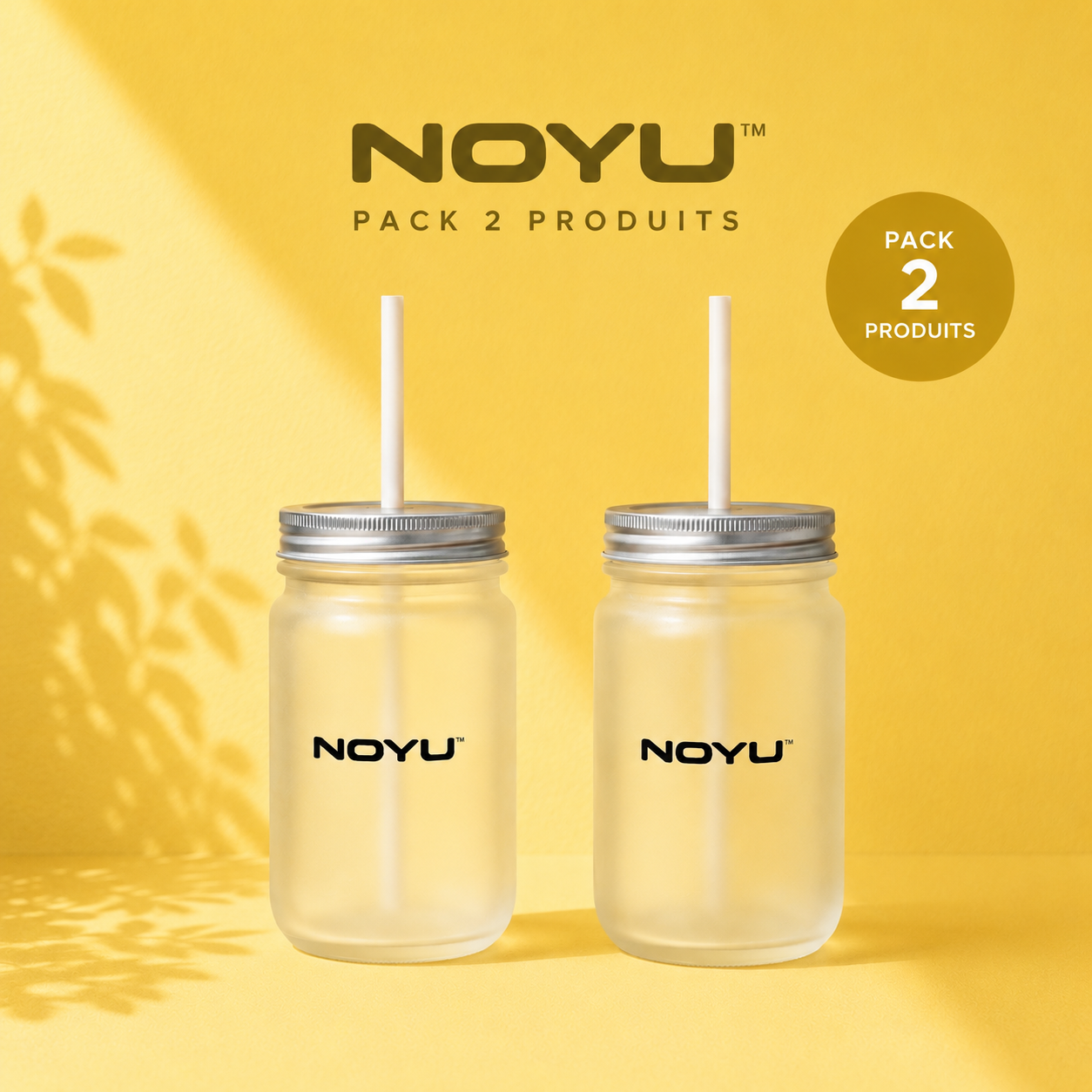 Pack Copines NOYU 2 Mason Jars lifestyle — friends matcha aesthetic glass cups duo