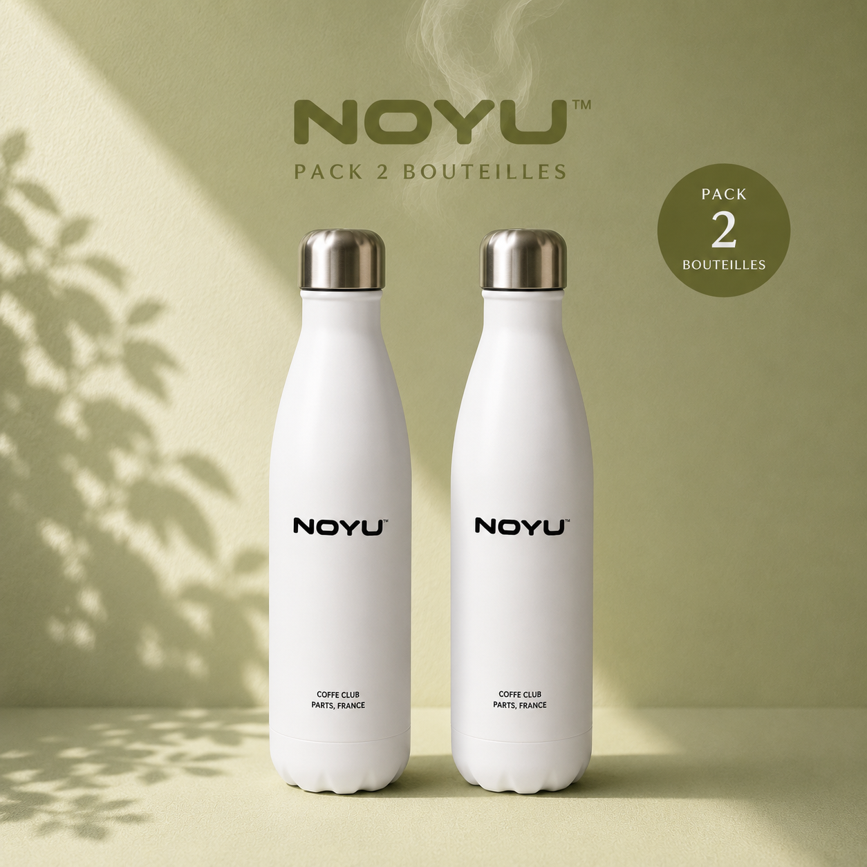 Pack 2 bouteilles inox NOYU 17oz duo — gym partners insulated water bottles aesthetic