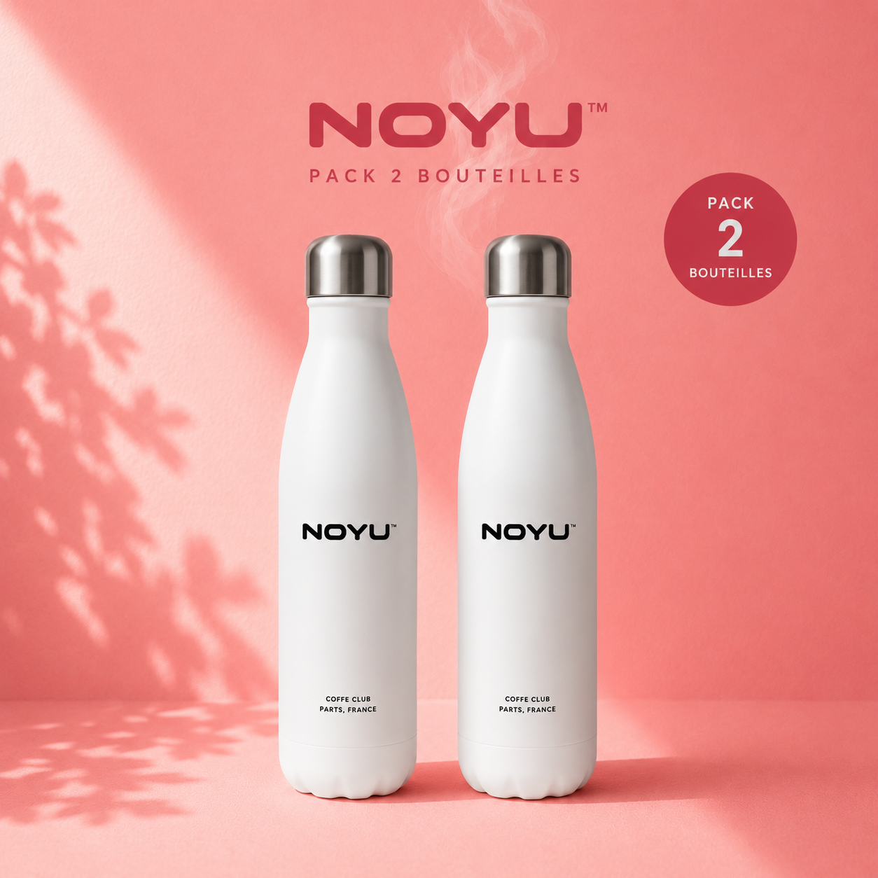 Pack Duo bouteilles NOYU lifestyle workout — duo slim insulated stainless bottle