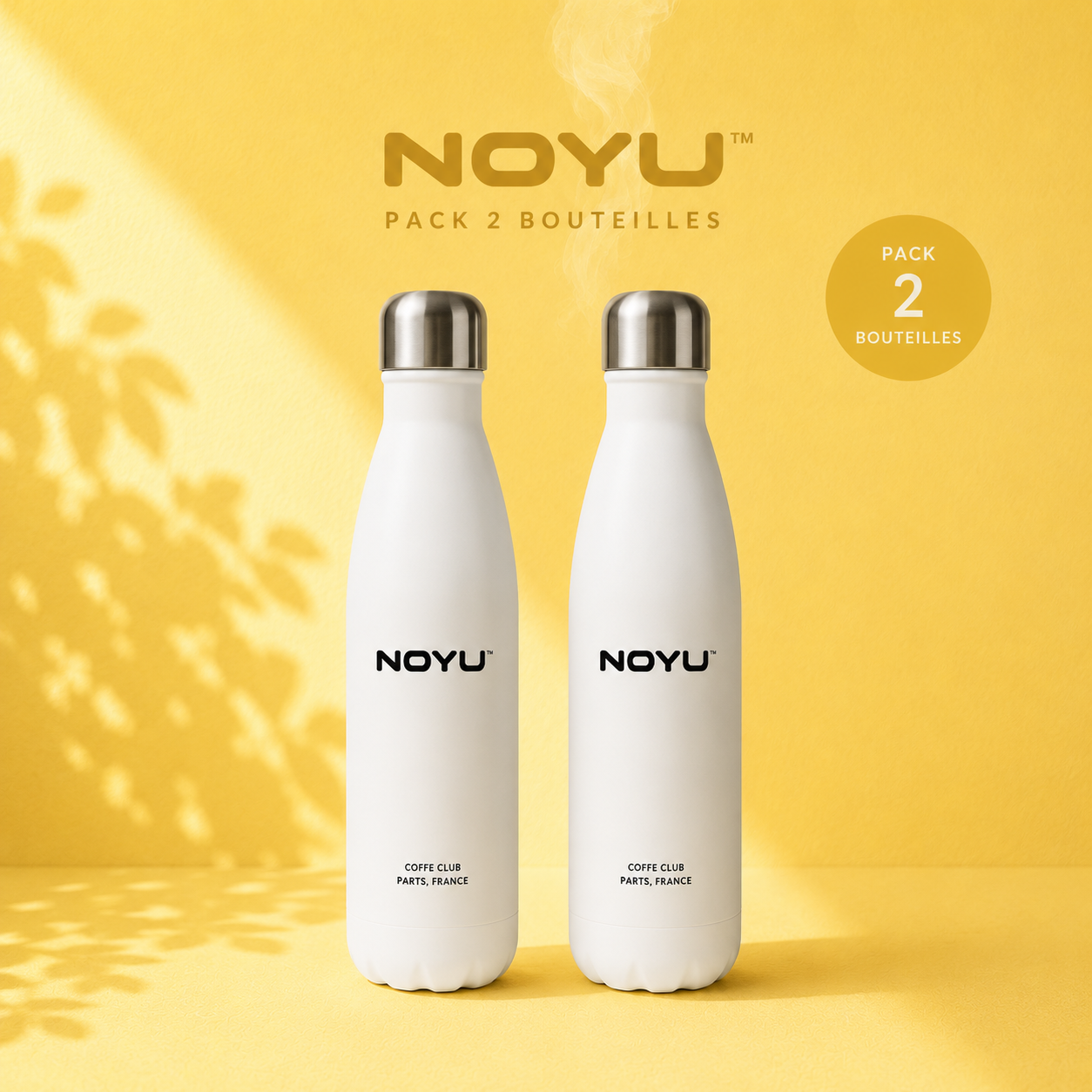Pack 2 Bouteilles NOYU 17oz duo cadeau — aesthetic insulated water bottles inox