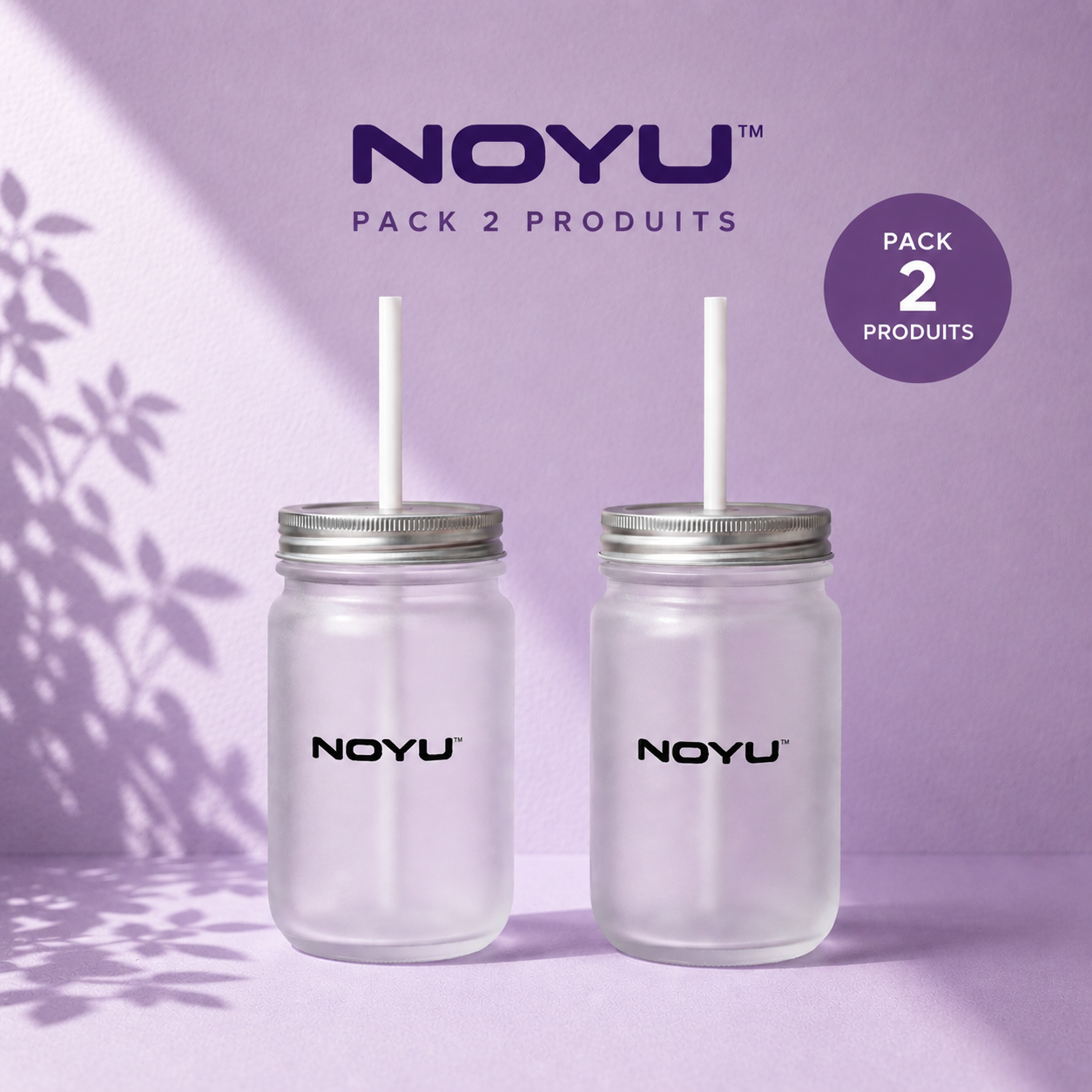 Pack Copines NOYU CAFÉ 2 verres Mason Jar — duo gift set matcha glass aesthetic