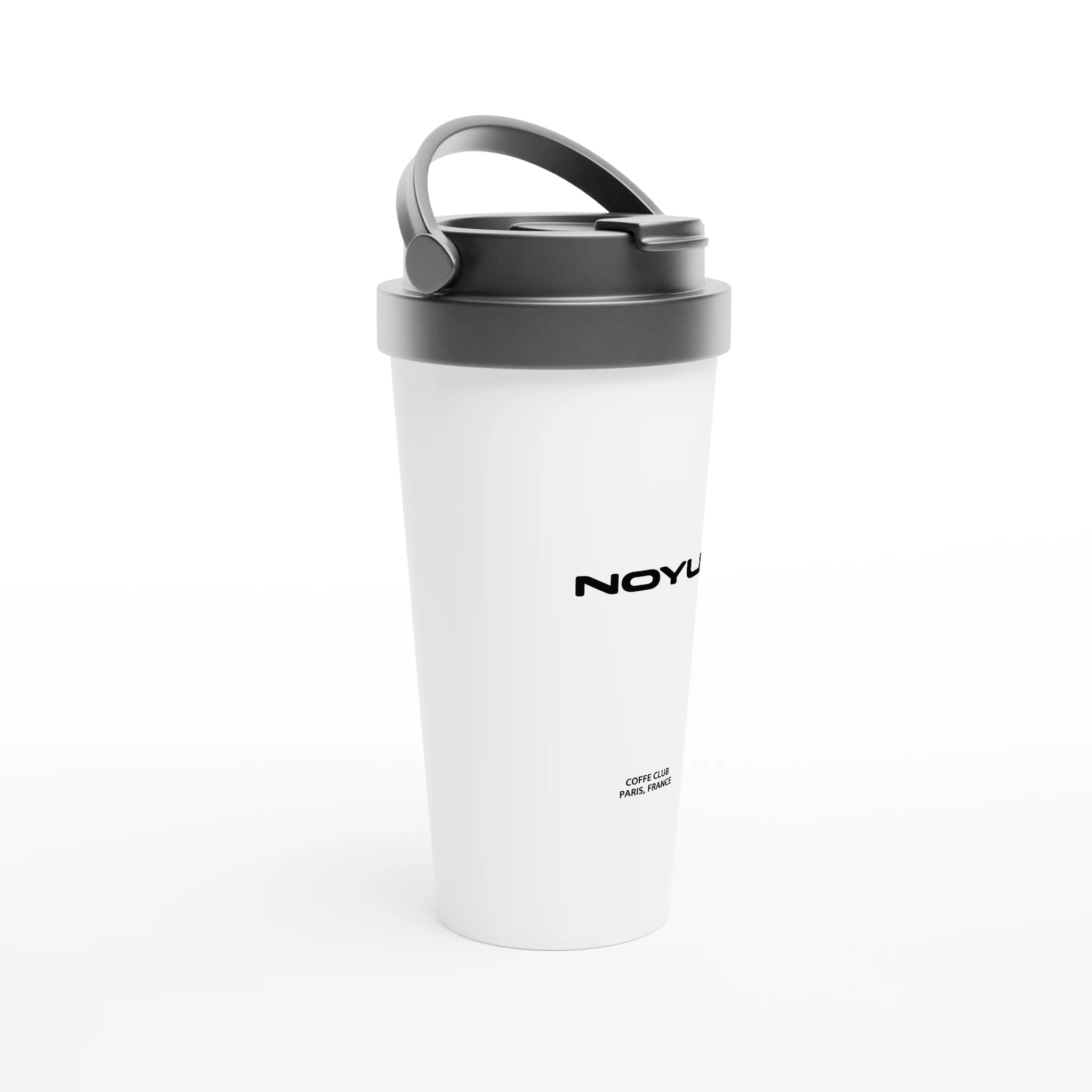 Travel mug NOYU 15oz mockup studio — aesthetic insulated coffee mug acier inox FR